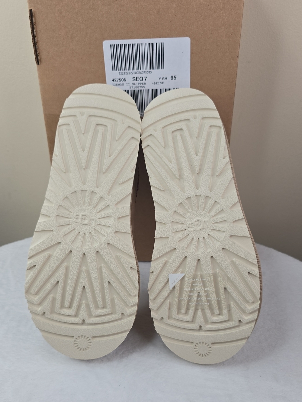 Womens Ugg Tasman II Slippers Beige Sz 7 - Picture 5 of 6
